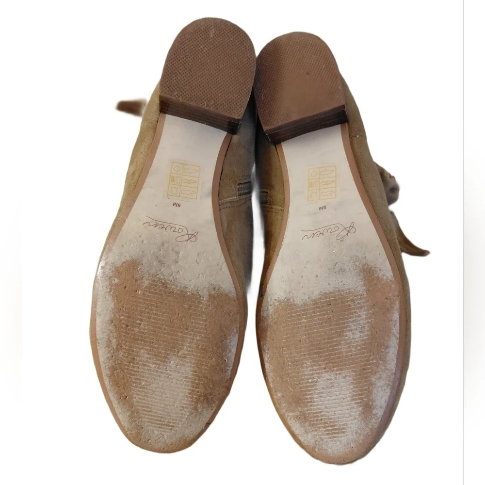 Rowen Women's Suede Tan Ankle Boots Size 7.5 M Booties